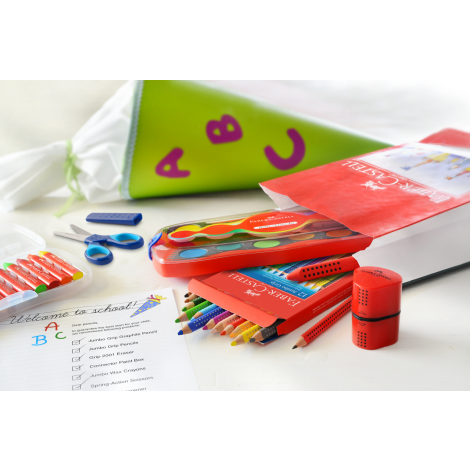 Ołówek Faber-Castell Jumbo Grip, B, zielony jasny - 4